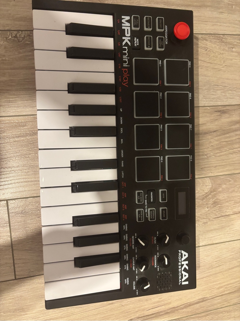 MPK mini Play Portable MIDI Keyboard - Black with Red Accent